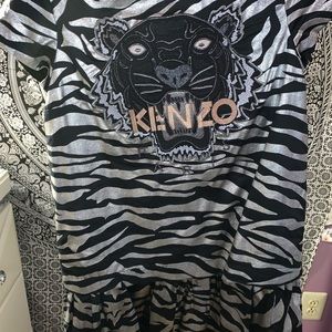 Kenzo silver zebra dress